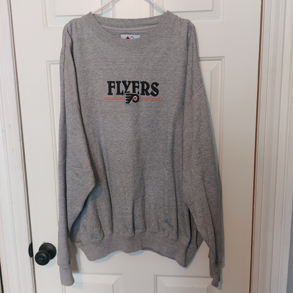 Majestic Philadelphia Flyers NHL Sweatshirt Mens XL Gray Embroidered Pullover